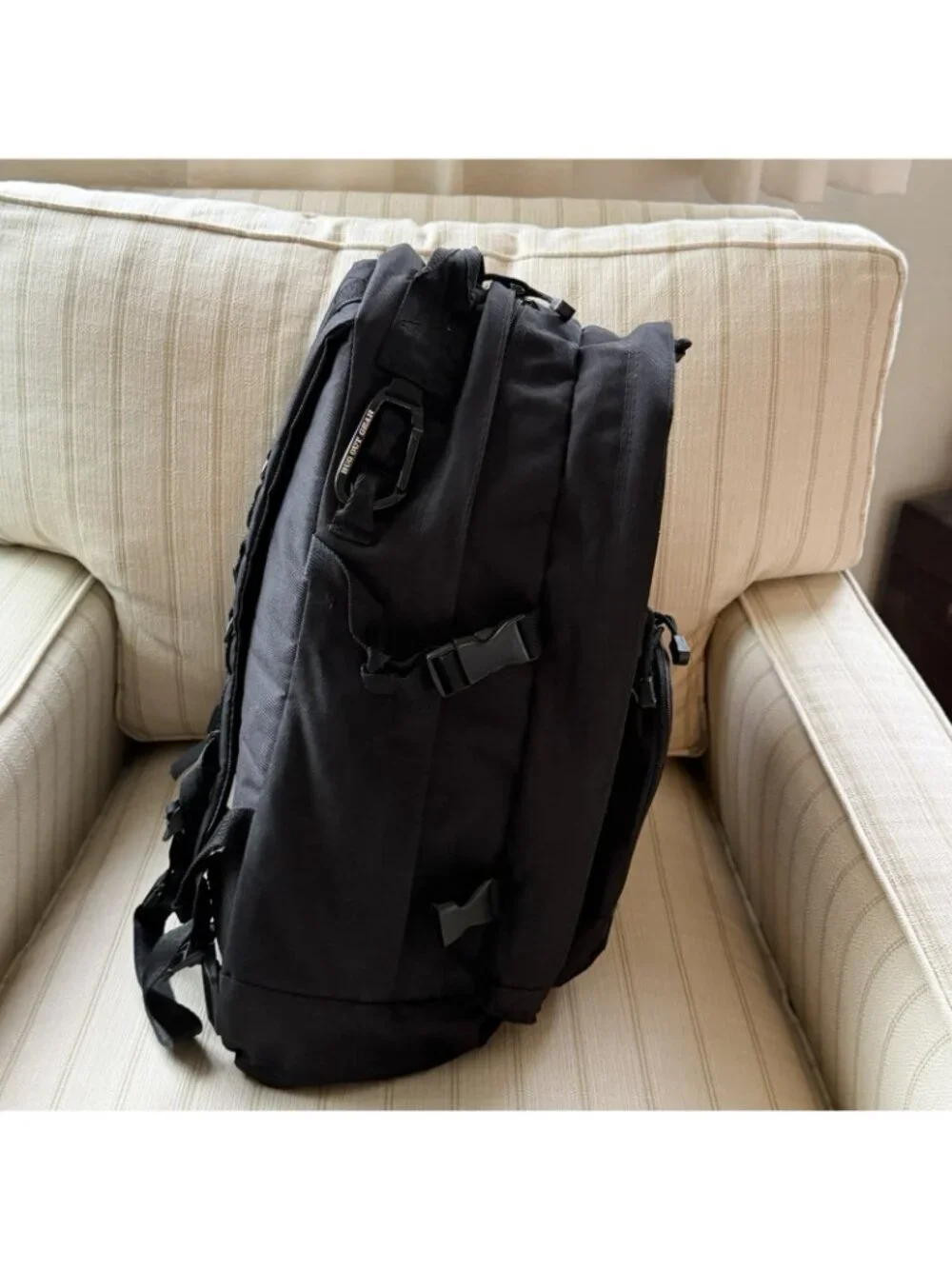 Bug Out Gear Backpack Large Black Tactical Survival Carabiner